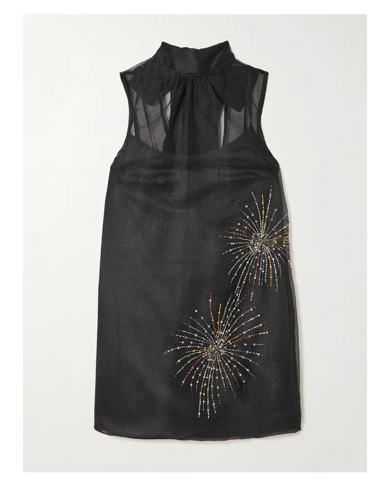 STAUD Albee Minikleid Aus Organza Mit Verzierungen - Grau Grau