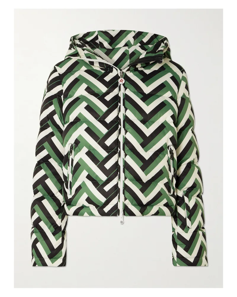 Perfect Moment Polar Flare Gesteppte, Bedruckte Skijacke Mit Daunenfüllung - Grün Grün