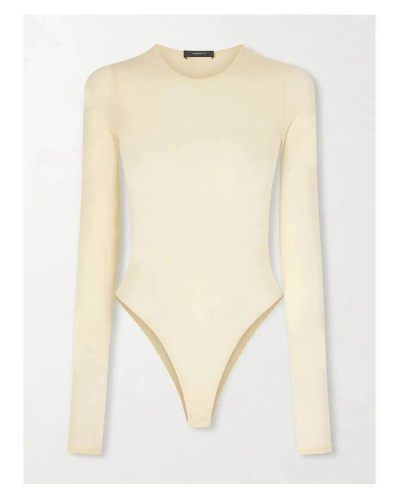 WARDROBE.NYC Stretch-jersey Bodysuit - Yellow Yellow