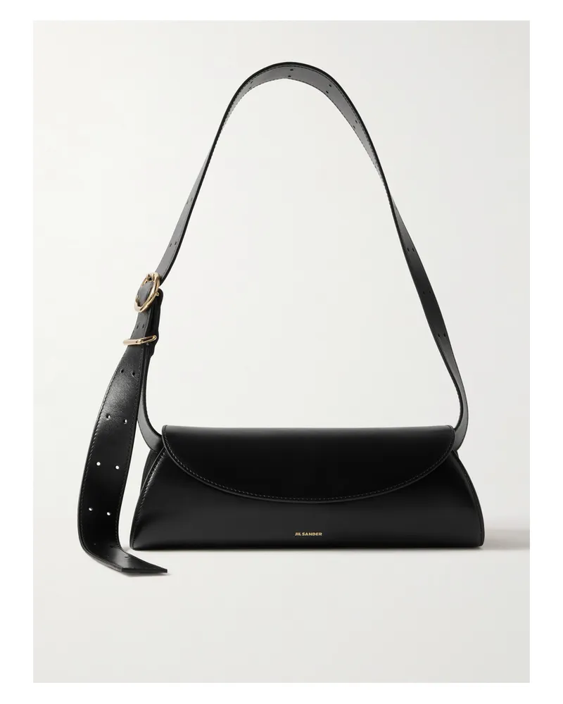 Jil Sander Small Leather Shoulder Bag - Black Black