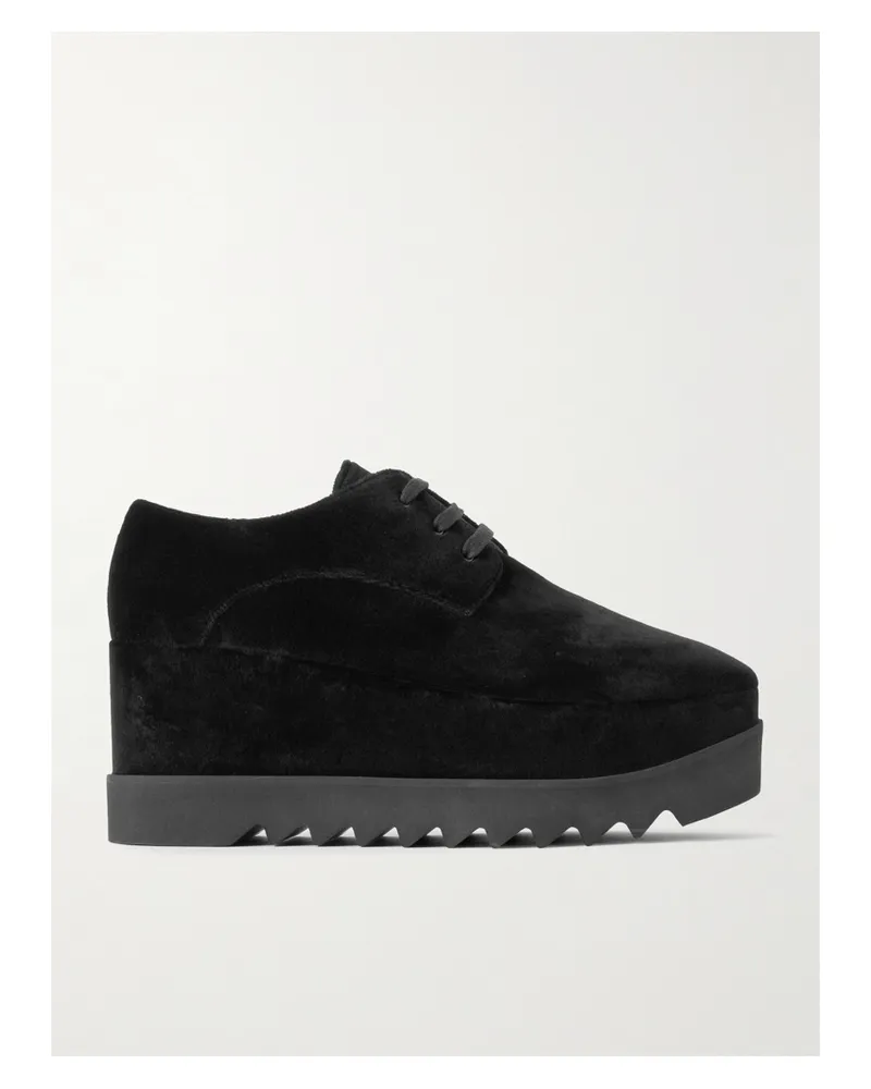 Stella McCartney Elyse Brogues Aus Samt Mit Plateau - Schwarz Schwarz