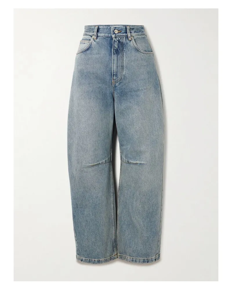 Loewe Anagram Hoch Sitzende Barrel-jeans - Blau Blau