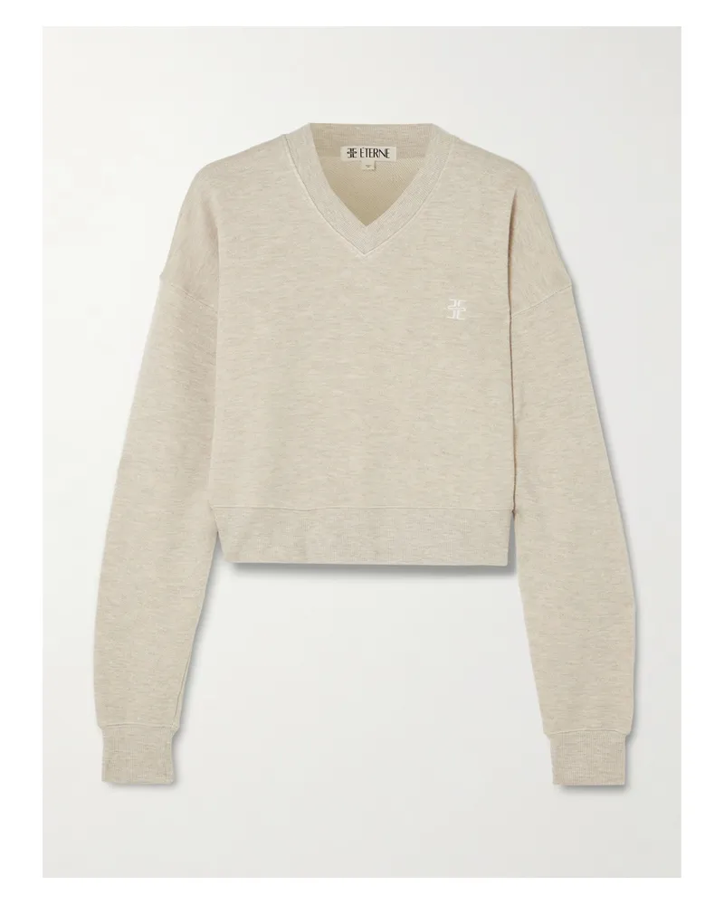 ÉTERNE Sweatshirt Aus Frottee Aus Einer Baumwollmischung Mit Stickerei - Neutral Neutral