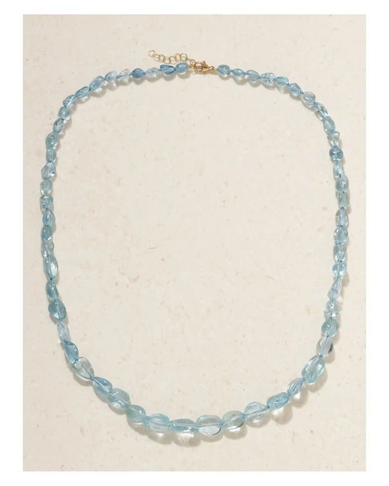 JIA JIA Arizona Jumbo Candy Kette Mit Details Aus 14 Karat Gold Und Aquamarinen - Blau Blau