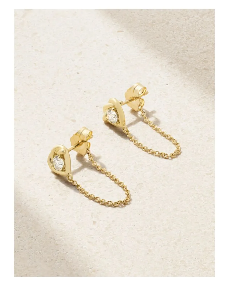 Stone & Strand Tie The Knot Ohrringe Aus 10 Karat Gold Mit Diamanten Gold