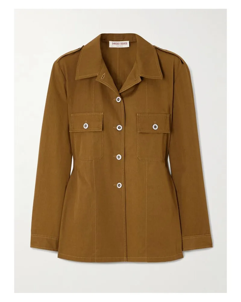 Emporio Sirenuse Malia Jacke Aus Baumwoll-twill - Braun Braun