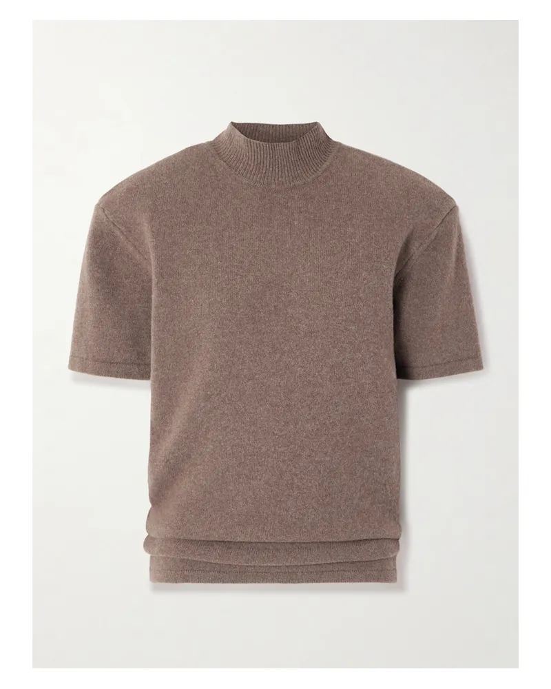 Jacquemus Castagna Stehkragenpullover Aus Einer Woll-kaschmirmischung - Braun Braun
