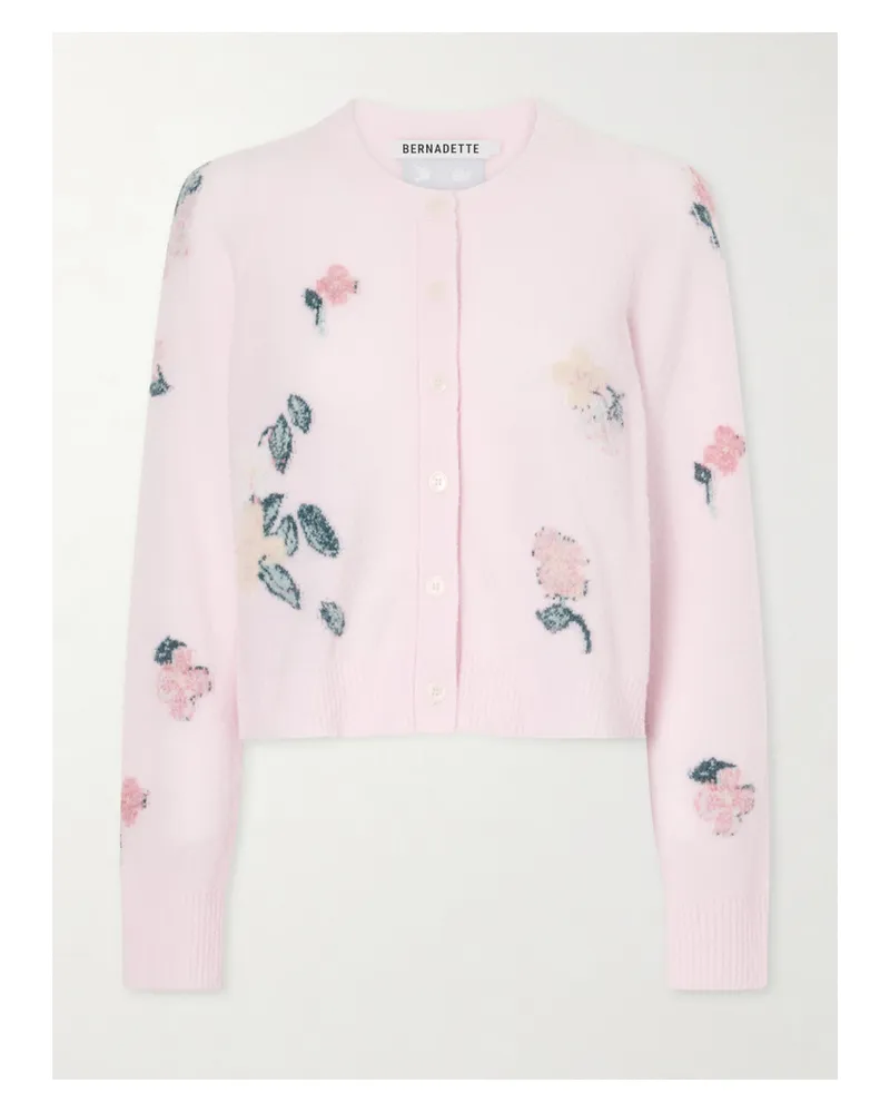 BERNADETTE Clemence Wool-blend Cardigan - Pink Pink