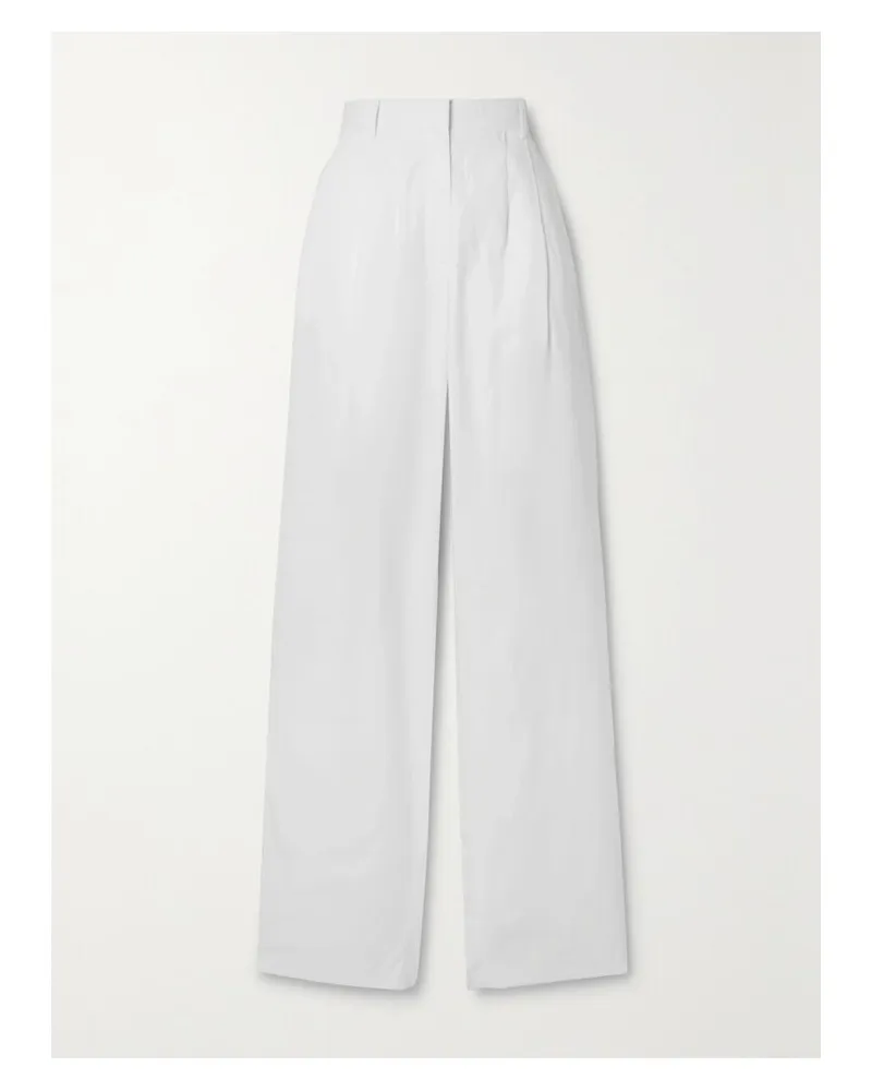 The Row Bufus Hose Mit Geradem Bein Aus Baumwollpopeline Mit Falten - Weiß Weiß