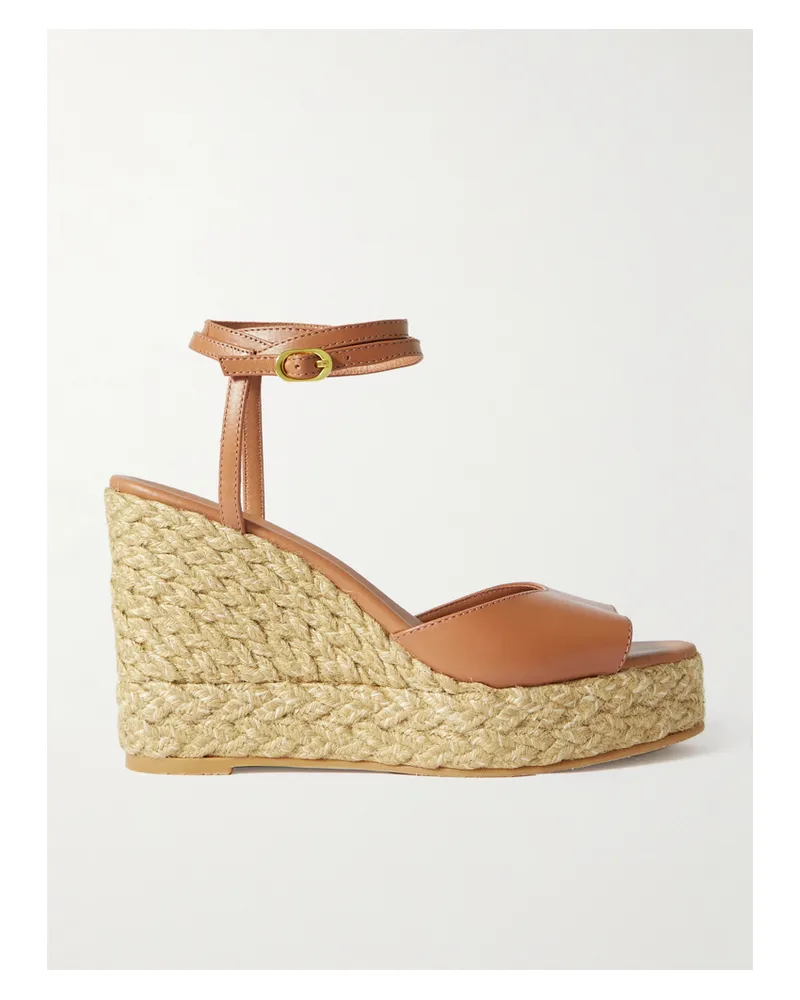 Stuart Weitzman Barelynude Espadrille-wedges Aus Leder - Braun Braun