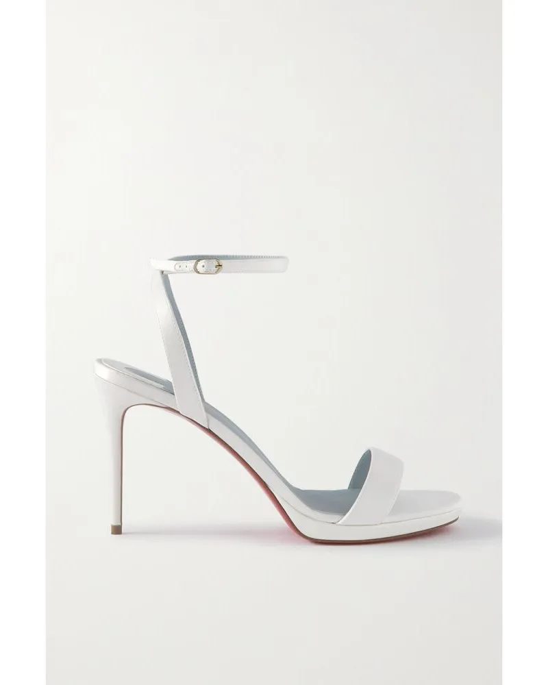 Christian Louboutin Loubi Queen 100 Sandalen Aus Satin - Weiß Weiß