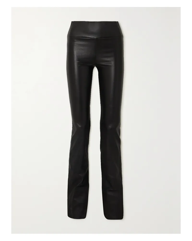 SPRWMN Leggings Mit Ausgestelltem Bein Aus Leder - Schwarz Schwarz