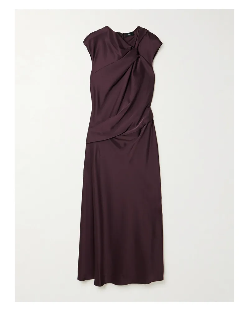 Theory Midikleid Aus Satin Mit Raffungen Und Twist-details - Lila Lila
