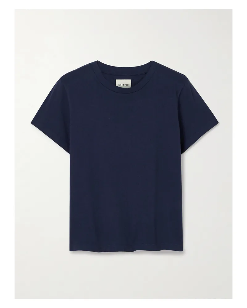 KHAITE Emmylou Cotton-jersey T-shirt - Blue Blue
