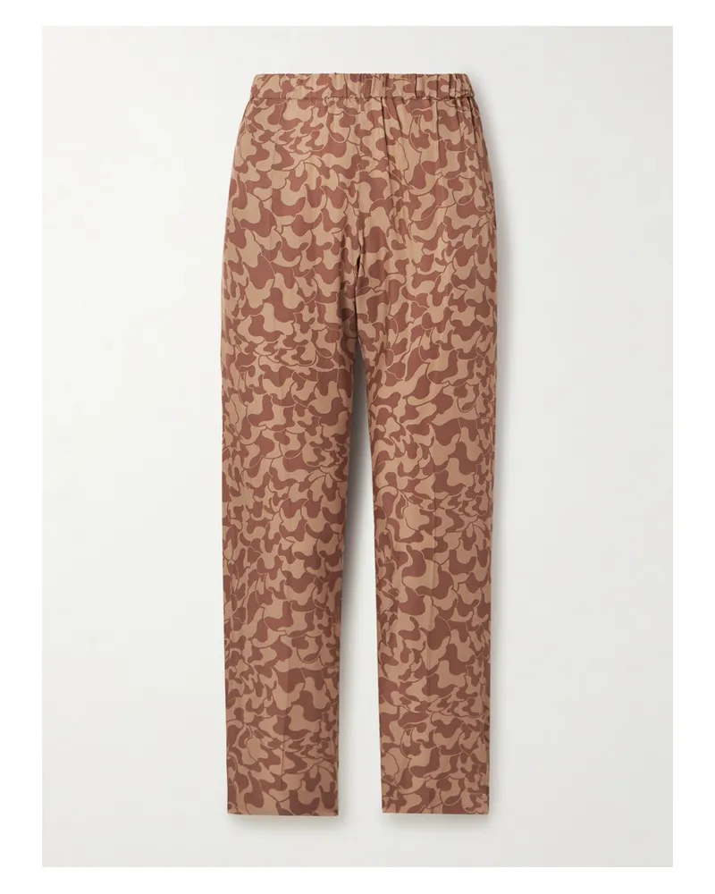 Dries van Noten Hose Mit Schmal Zulaufendem Bein Aus Bedrucktem Crêpe De Chine - Braun Braun