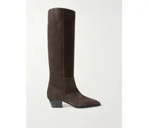 Medea Suede Knee Boots - Brown