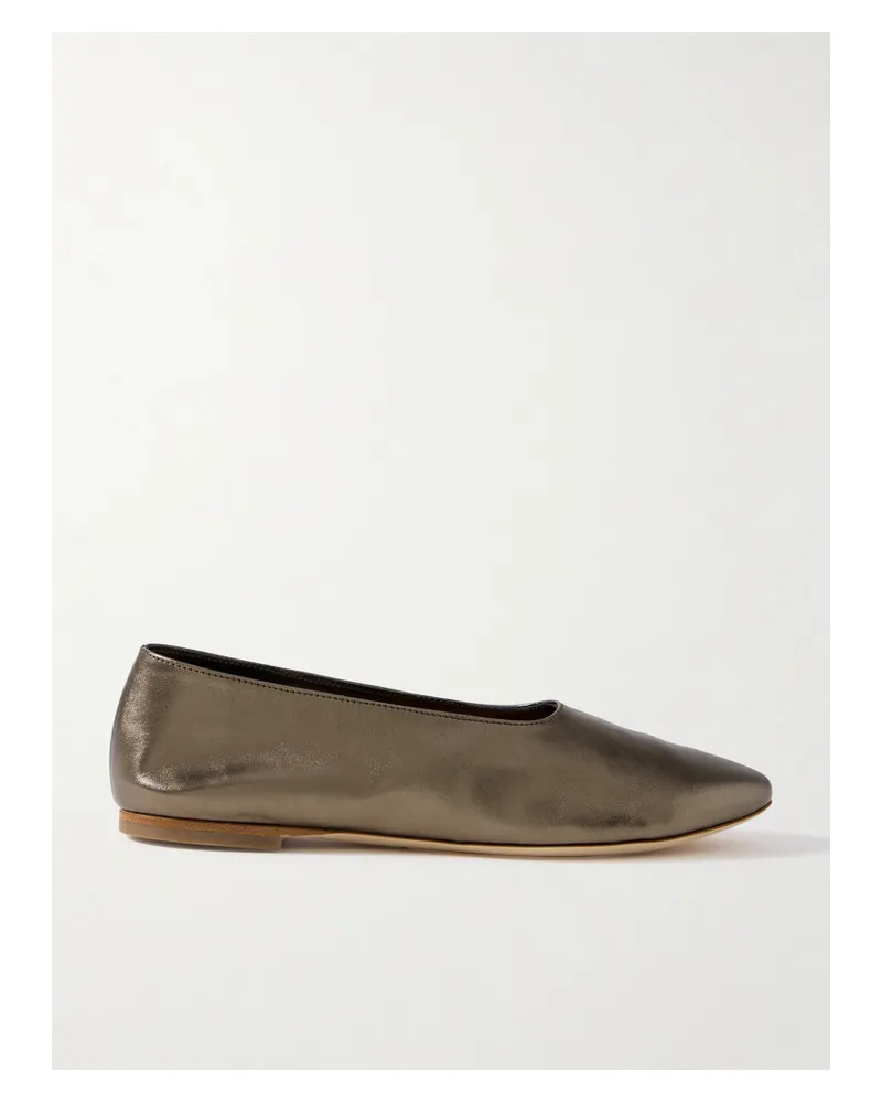 STAUD Luna Ballerinas aus -leder Metallic