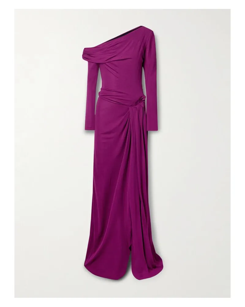 16ARLINGTON Polyta Asymmetrische Robe Aus Jersey Mit Raffungen Und Falten - Lila Lila