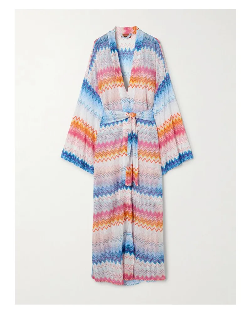 Missoni Mare Strandkleid Aus Gestreiftem Häkelstrick In Metallic-optik - Mehrfarbig Mehrfarbig