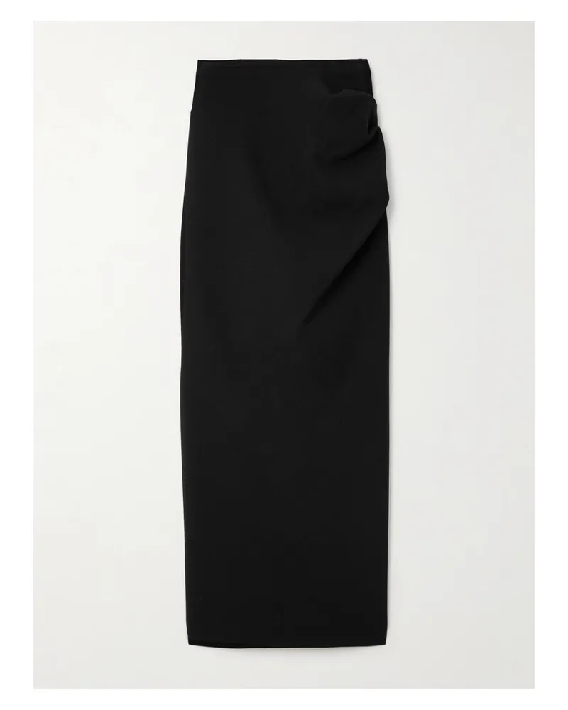 Sergio Hudson Maxirock Aus Crêpe Aus Einer Wollmischung Mit Falten - Schwarz Schwarz