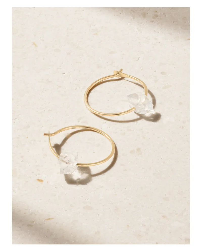 Melissa Joy Manning Creolen Aus Recyceltem 14 karat Gold Mit Herkimer-diamanten Gold
