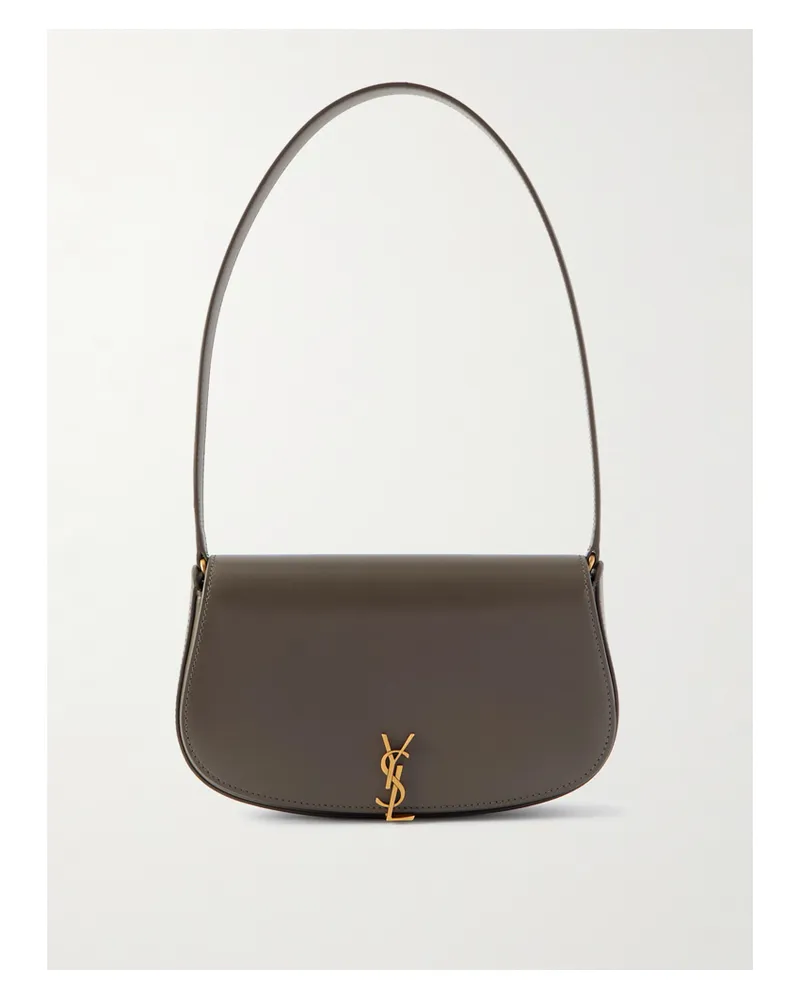 Saint Laurent Voltaire Leather Shoulder Bag - Brown Brown