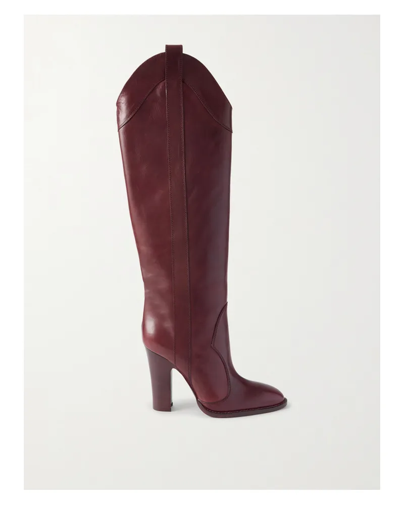 Paris Texas Lavinia Kniehohe Stiefel Aus Leder - Burgunder Burgunder