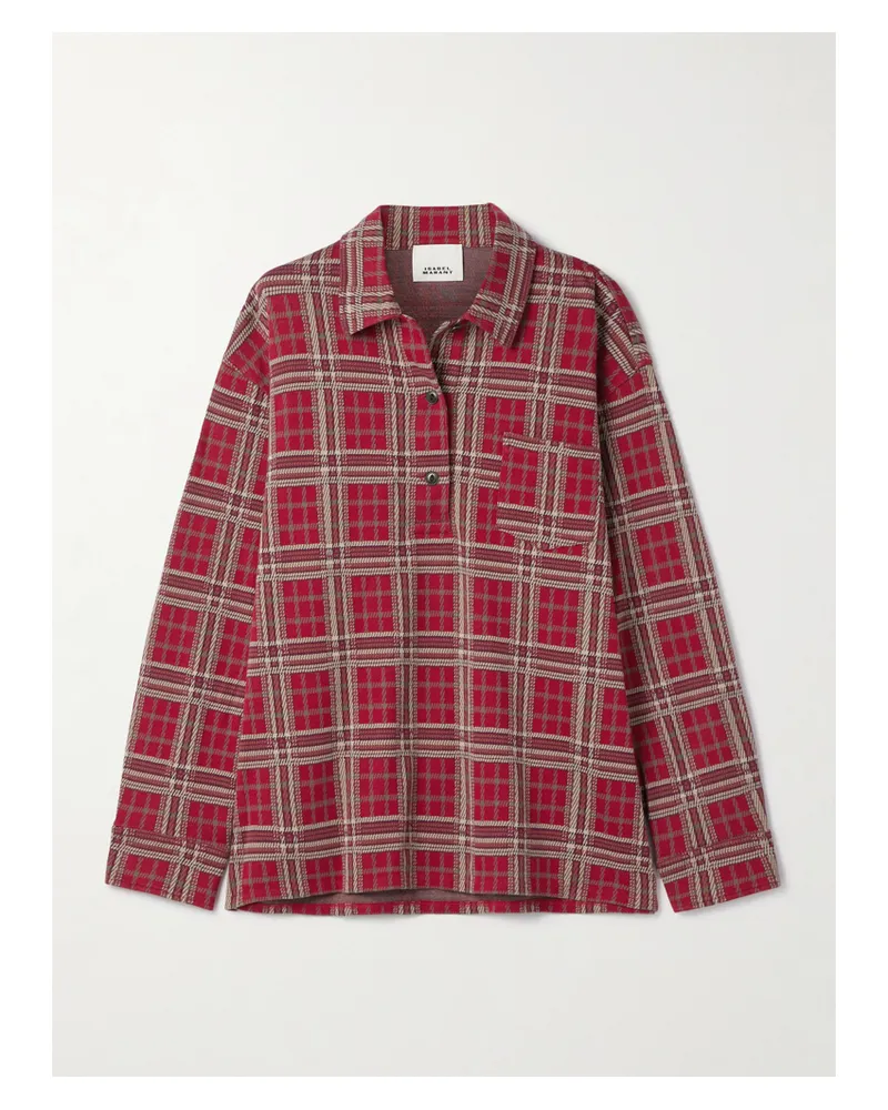 Isabel Marant Bruna Oversized-hemd Aus Karierter Baumwolle - Rot Rot