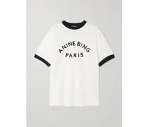 Jaylin Appliquéd Cotton-jersey T-shirt - Neutrals