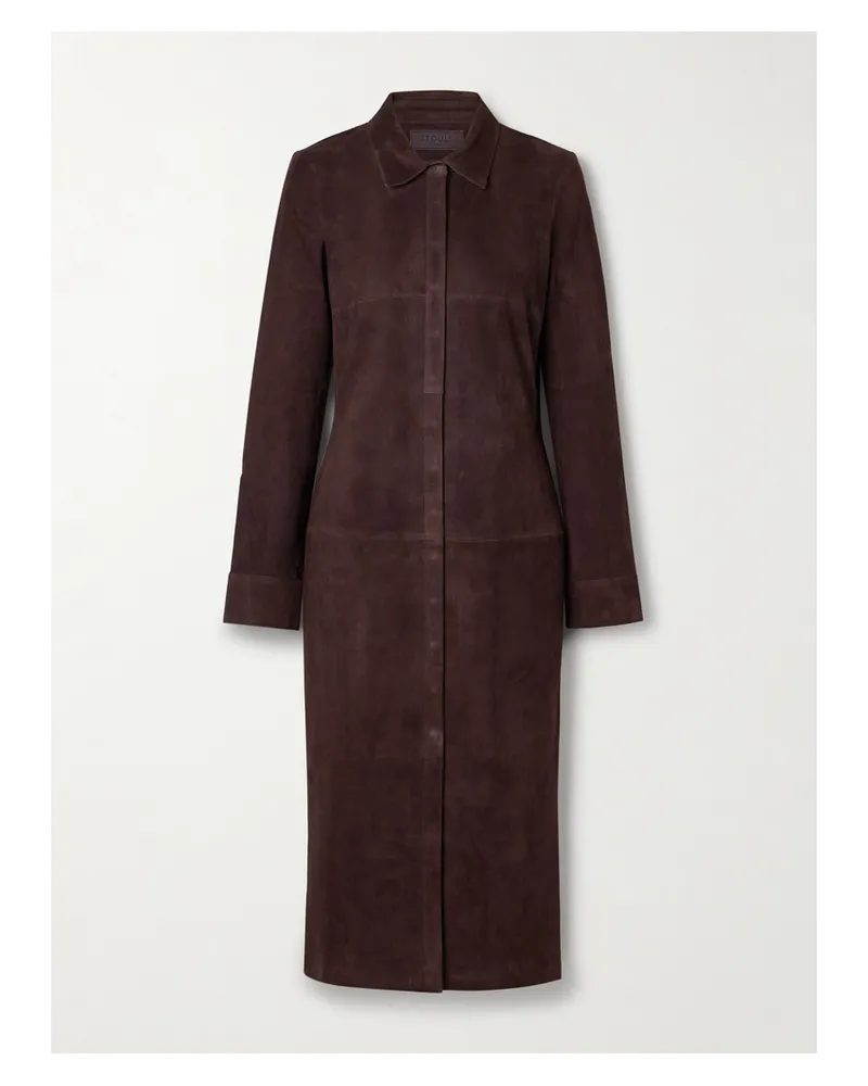 Stouls Becky Midi-hemdblusenkleid Aus Veloursleder - Braun Braun