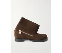 Ankle Boots Aus Veloursleder Mit Reißverschluss - Braun