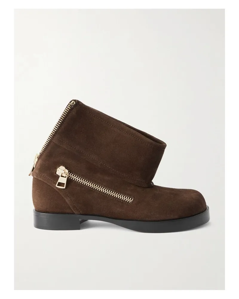 J.W.Anderson Ankle Boots Aus Veloursleder Mit Reißverschluss - Braun Braun