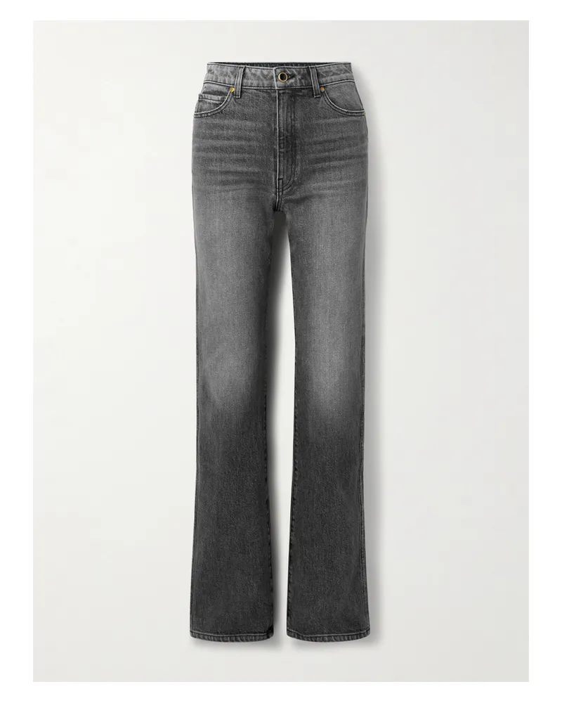 KHAITE Danielle Stretch Hoch Sitzende Jeans Mit Schmalem Bein - Grau Grau