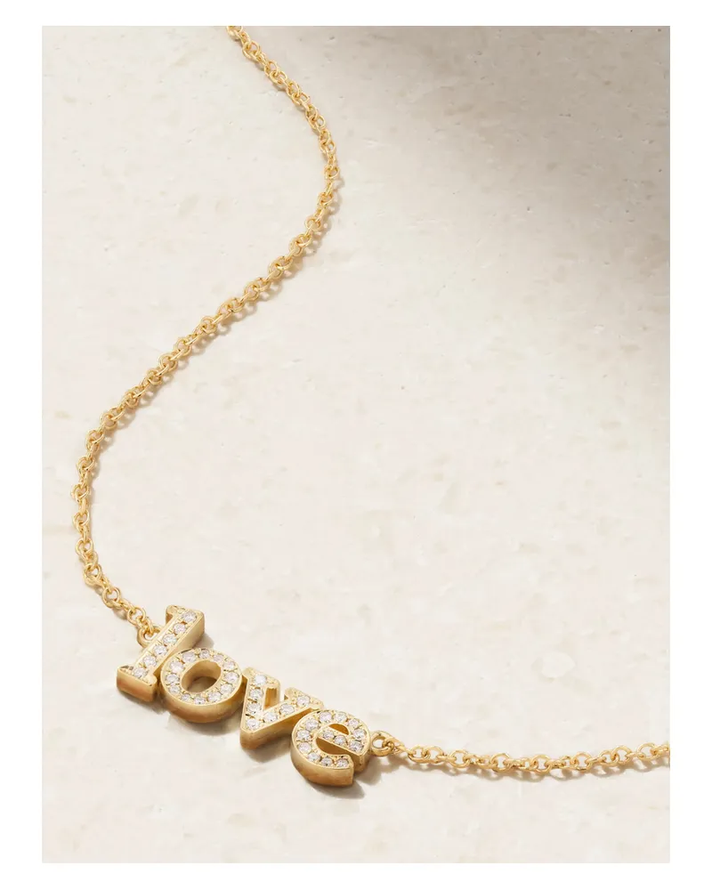 Jennifer Meyer Love Kette Aus 18 Karat Gold Mit Diamanten Gold