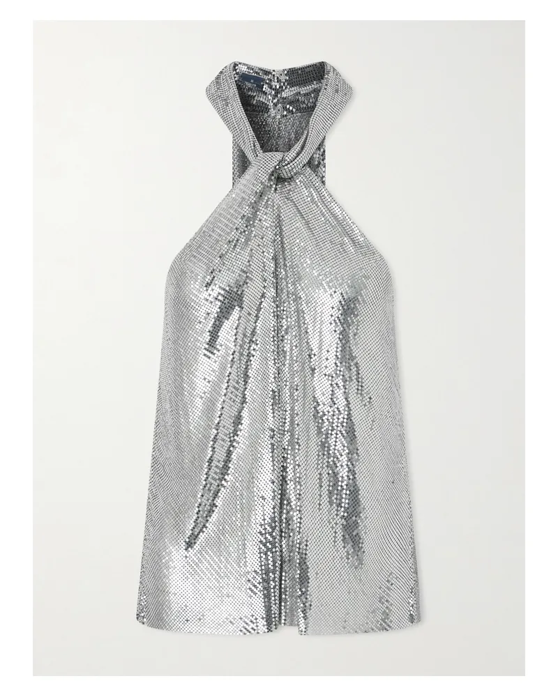 Paco Rabanne Chainmail Halterneck Top - Silver Silver