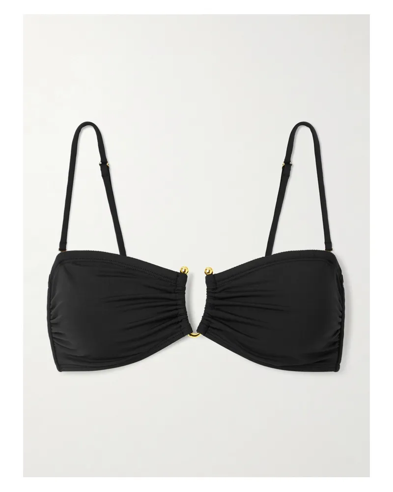 Nili Lotan Bikini-oberteil Mit Raffungen Und Verzierung - Schwarz Schwarz