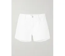 Le Grand Garcon Jeansshorts Mit Fransen - Weiß