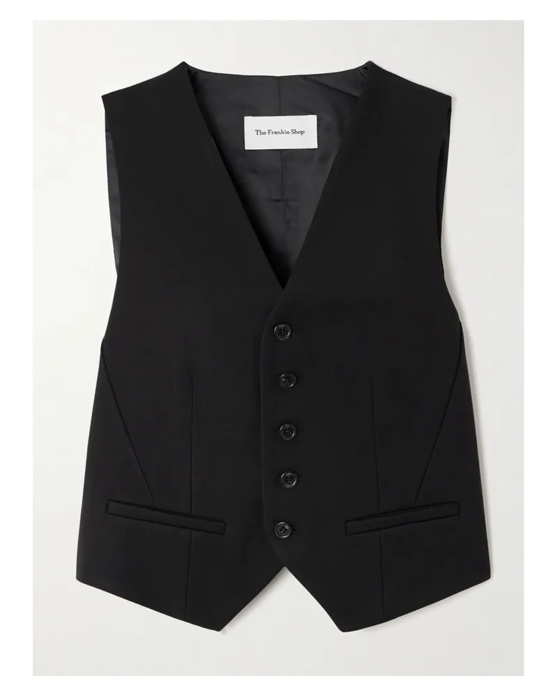 FRANKIE Shop Gelso Weste Aus Einer Tencel™-lyocell-mischung Und Satin - Schwarz Schwarz