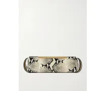 Donna Snake-effect Leather Clutch - Animal Print
