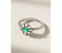 Ring aus 18 Karat  mit Diamanten Und Smaragd