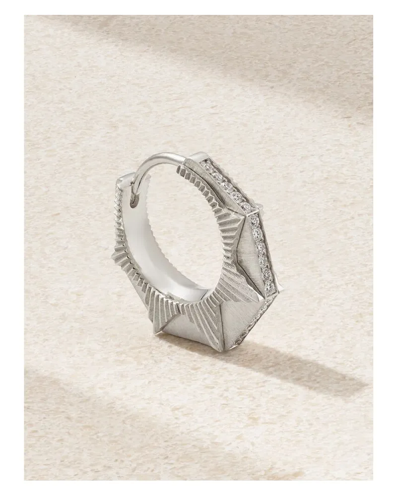 Marie Lichtenberg Nyc Einzelne Creole Aus 18 Karat Weißgold Mit Diamanten - Silber Silber