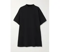 Oversized-t-shirt Aus Baumwoll-jersey Mit Prints In Distressed-optik - Schwarz