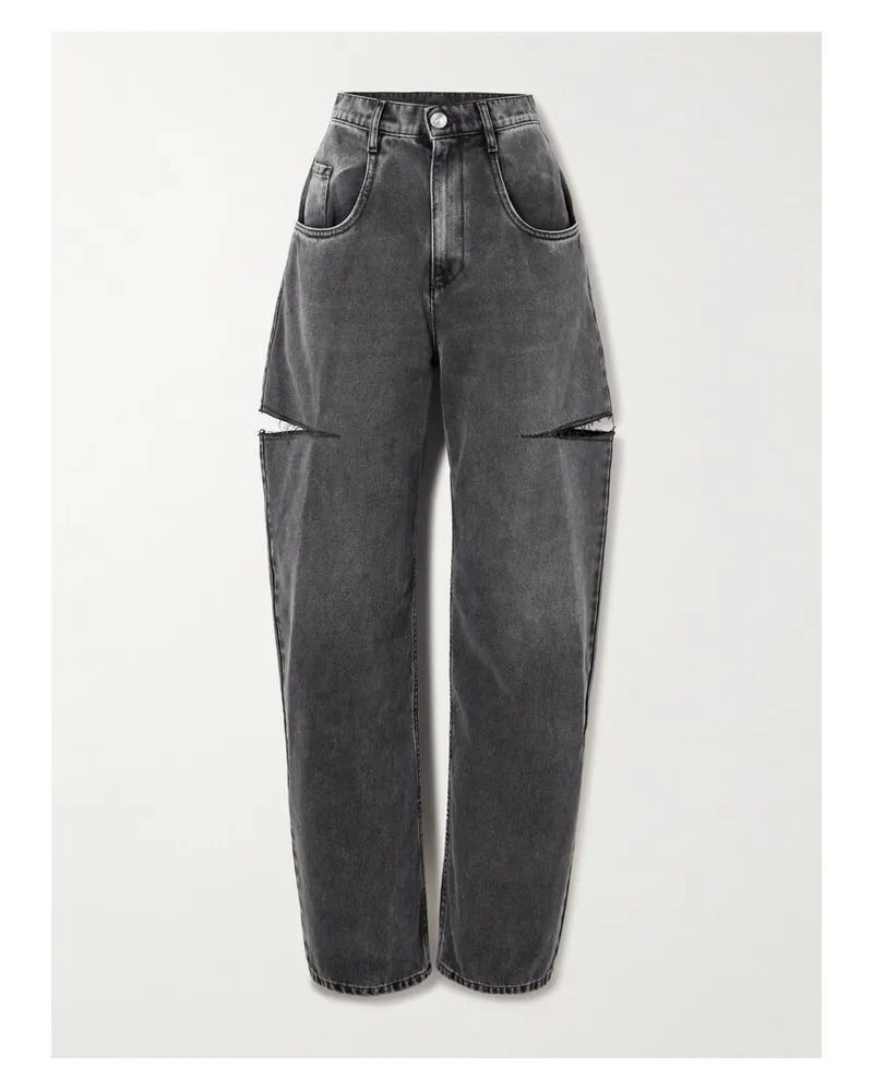 Maison Margiela Hoch Sitzende Jeans Mit Weitem Bein Und Cut-outs - Schwarz Schwarz
