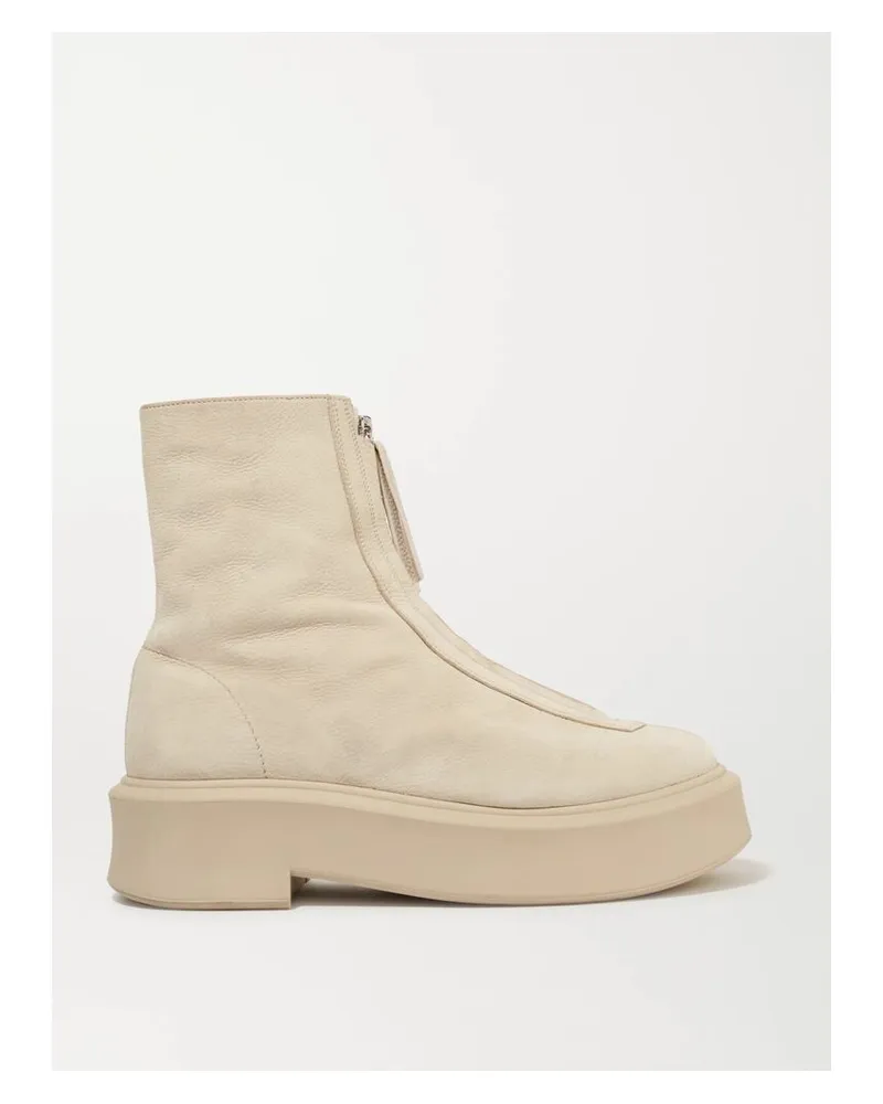 The Row Stiefel Aus Strukturiertem Nubukleder Mit Plateau - Neutral Neutral