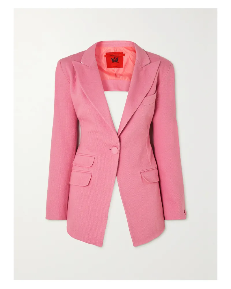 THEBE MAGUGU Rückenfreier Blazer Aus Woll-twill Mit Bändern - Pink Pink