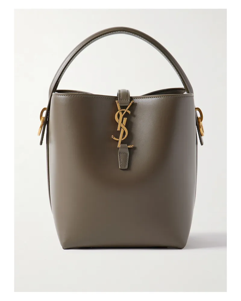 Saint Laurent Le 37 Small Leather Bucket Bag - Green Green