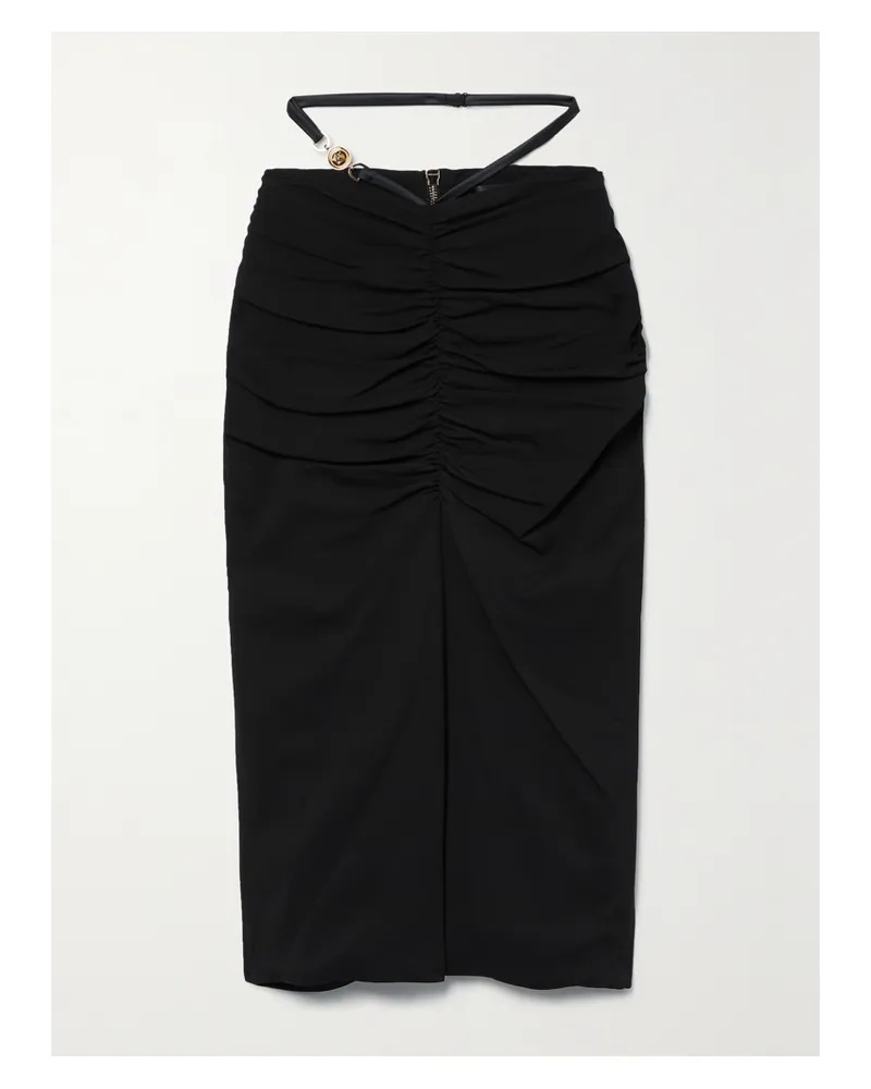 Versace Midirock Aus Crêpe Mit Verzierung Und Raffungen - Schwarz Schwarz