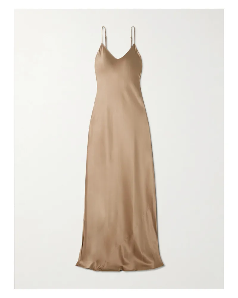 ÉTERNE Mila Maxikleid Aus Satin Aus Einer Seidenmischung - Braun Braun