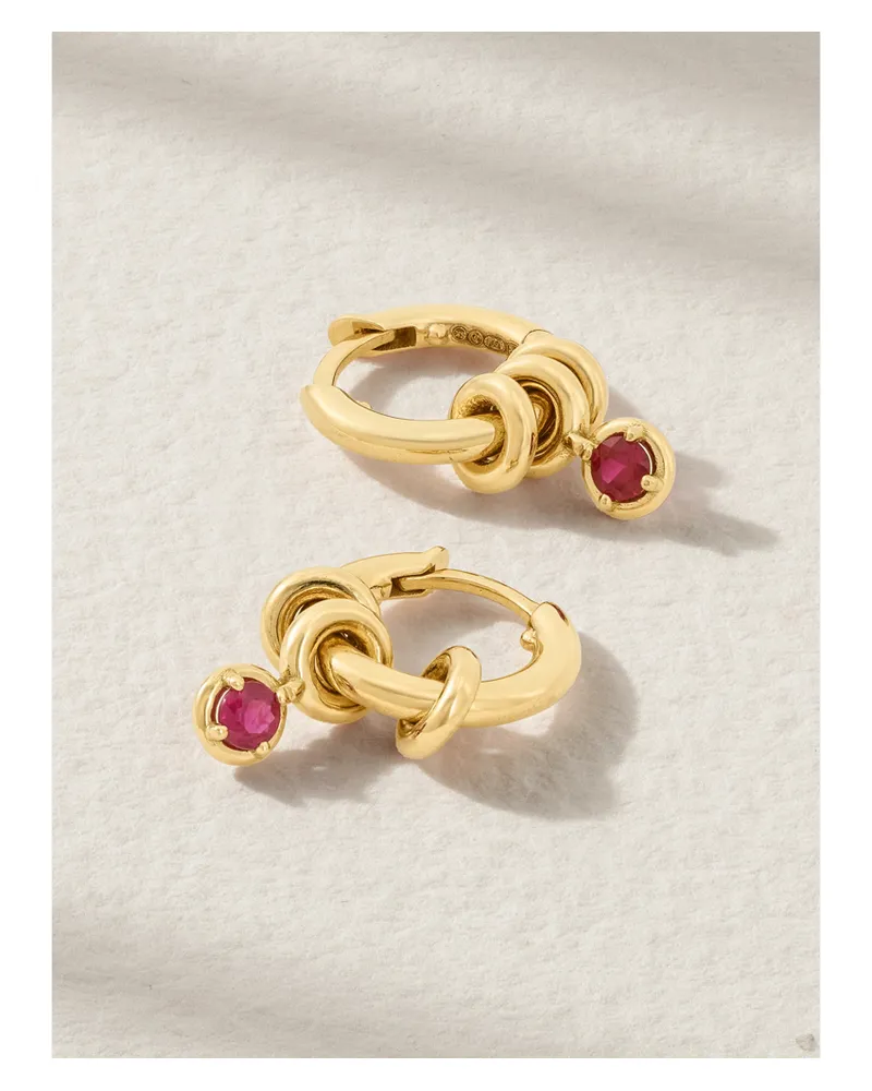 Spinelli Kilcollin Zahra Creolen Aus 18 Karat Gold Mit Saphiren - Pink Pink