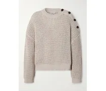 Open-knit Cotton-blend Sweater - Neutrals